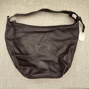 Furla Vintage Pebbled Genuine Leather Hobo Handbag